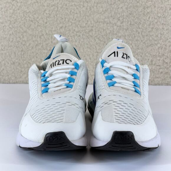 Nike Air Max 270 Running Shoes Men 9.5 White Blue AH8050-110 Low Top Lace Up Gym - Picture 8 of 11